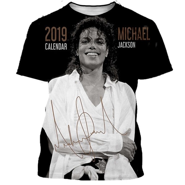 Michael Jackson T-shirt Herr Kvinnor Mode Casual 3d- printed T-shirts Harajuku Style Oversized T-shirt Hip Hop Streetwear Toppar 3 M