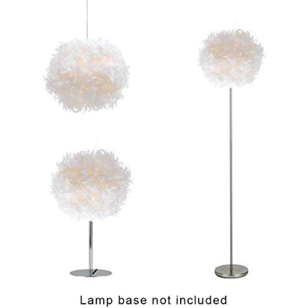 Fjærlett lampeskjerm for taklampe. Fluffy lampe - Perfekt