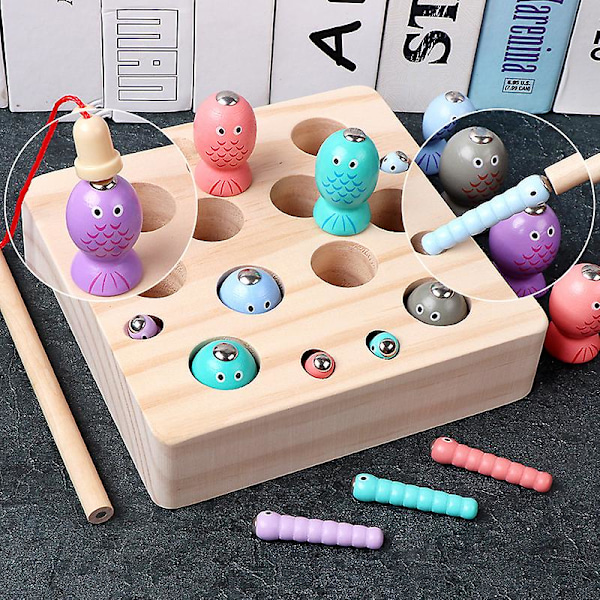 Baby Fiske Leke Barn 1-3-2 Ett år gammel gutt jente baby magnetisk fang og ta insekt puslespill tidlig utdanning byggeklosser