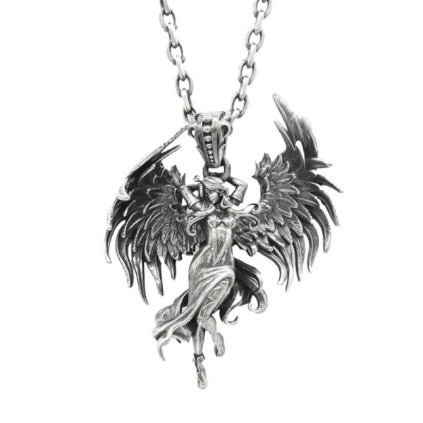 Fjäder ängel vinge hänge halsband mode choker vintage smycken ondskan ängel nyckelben kedja halsband för kvinnor zdq