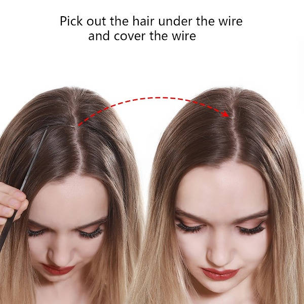 Syntetiske Ingen Klips Bølge Hårforlengelser Ombre Naturlig Svart Blond Rosa En Bit Falsk Hårstykke Fiske Linje Falske Hårstykker Pecan Blond 18 Tommer