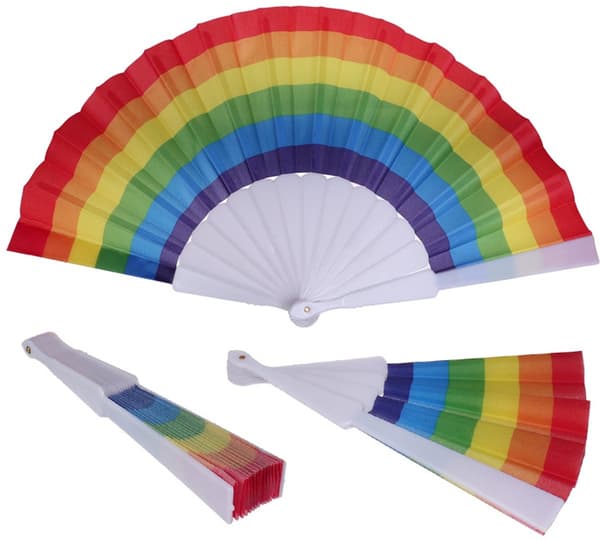 Handfläkt - Festivalfläkt - Pride - Flagga - Vit