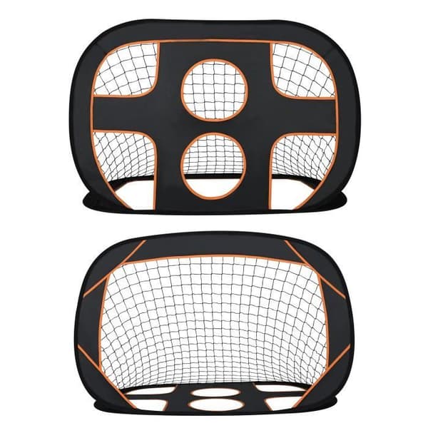 Foldbart Fodboldmål - UISEBRT - 2 i 1 - Bærepose - Sort + Orange - 121 x 80 x 80 cm Svart + Orange