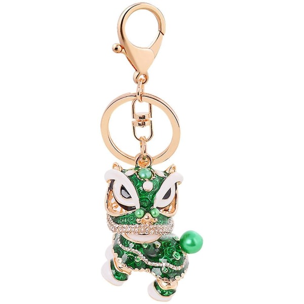 Nyckelring i kinesisk stil Lejonformad designväska Tillbehör Modenyckelhållare för nyckelring Handväska Bildekoration (grön) Grön 12,5X5CM
