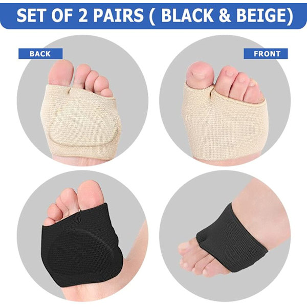 Metatarsala & Hallux Valgus-dynor - Gelkuddar, Fotvärk, 2 Par