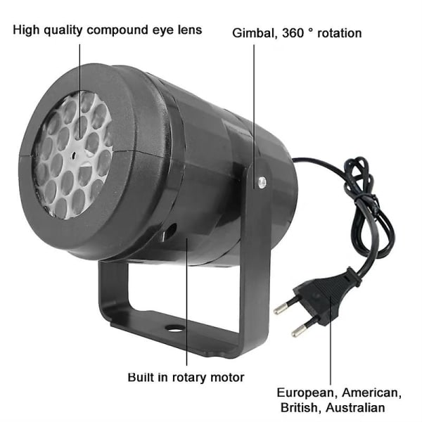 Jul Laser Snöflinga LED Projektorlampa Hem Utomhus Trädgård Jul Snöfall Spotlight Fest Bröllop Landskapslampa EU-kontakt