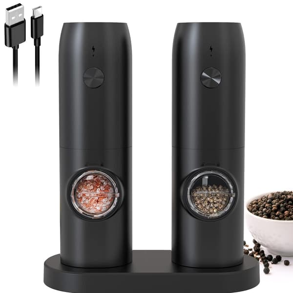 Transparent Spice Grinder Container, Automatic Operation, Adjustable Coarseness, Sleek Modern Design, Rechargeable Pepper Mill for Home Cooking