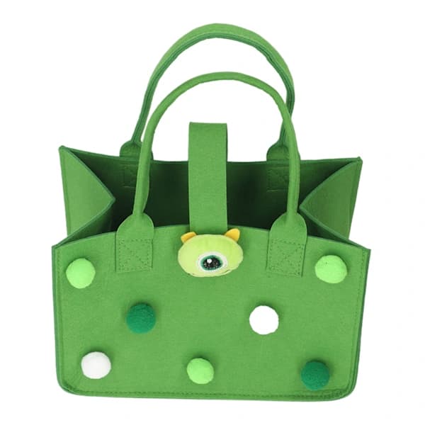 Felt Gift Bag, Large Capacity, Cartoon, with Compartments, for Babies and Infants, Green