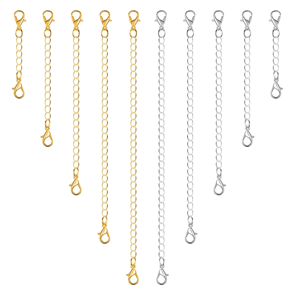 10 st Kedjeförlängare för Halsband, Premium Smycken Armband Ankelförlängare