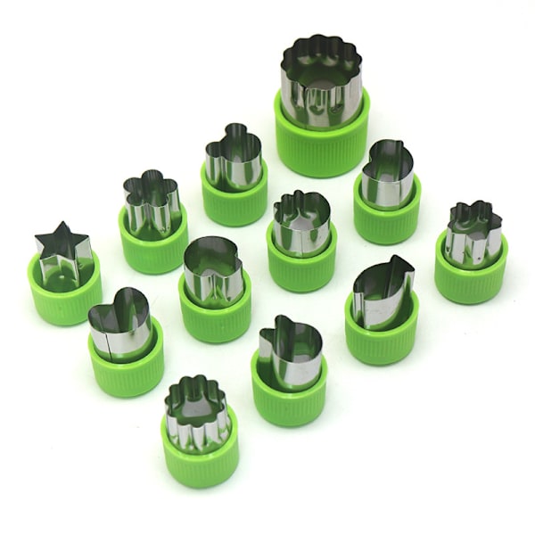 12 st/set formar för frukt- och grönsaksskärare Green
