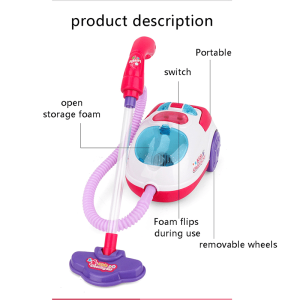 Børne Mini Støvsuger Simulering Opladning Husholdningsarbejde C