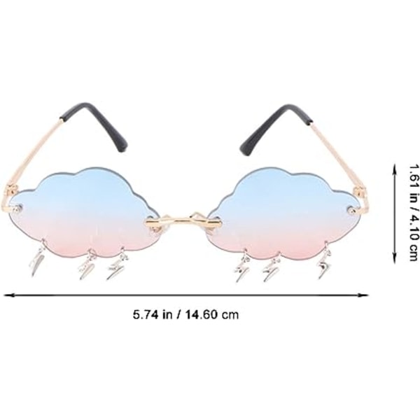 Damsolglasögon Molnformade båglösa solglasögon med blixtljus Modesolglasögon Färgad lins grå CDQ