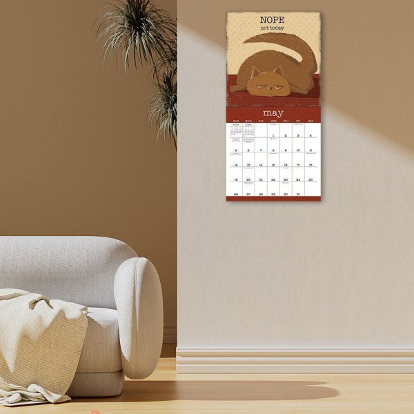 Ett år med snarky katter 2024 Väggkalender / Rolig kattväggkalender