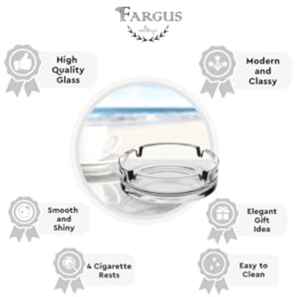 Decorative Clear Glass Ashtrays, Smooth Simple Solid Glossy Surface, Adorn Your Spaces With Timeless Elegance