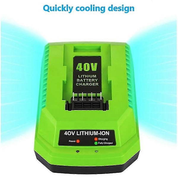 40V Litiumbatterilader for Greenworks 29482 G-max 40V Li-ion batteri 29472 29482 29652 G40825