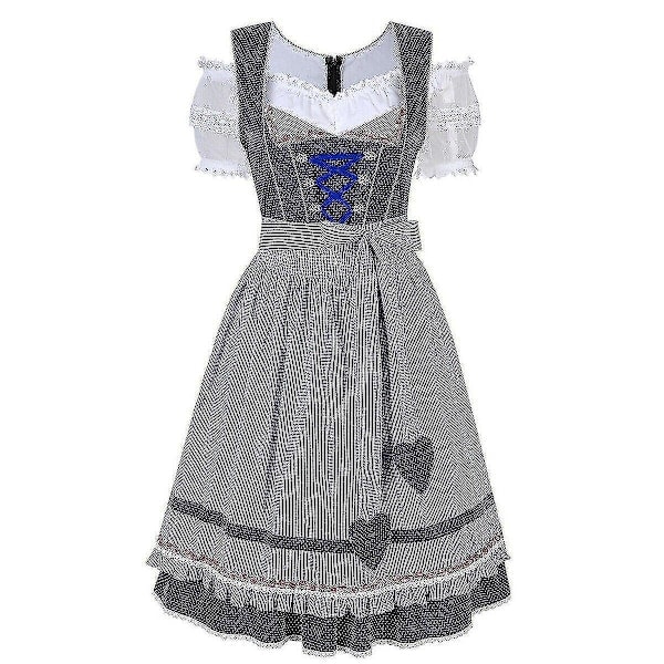 Dirndl-mekko Saksalaiseen Oktoberfestiin Baijerilainen Oluttyttö Asuste Piga Festivaali Juhla ZX - Täydellinen Tummansininen Dark blue S Dark blue S