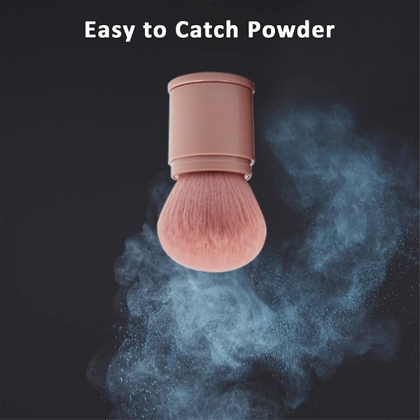 Retractable Foundation Makeup Brush, Travel Kabuki Makeup Brush Portable Liquid Foundation Brush with Cover Perfect for Blending Liquid, Cream or Flawless Powder Cosmetics