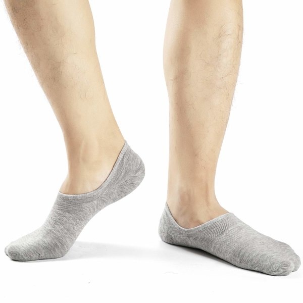 Sneakersokker korte sokker i bomuld med skridsikker silikone 36-42 zdq