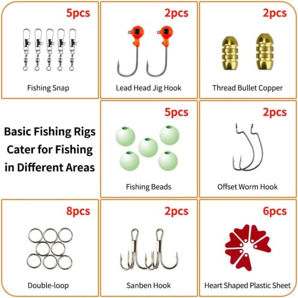 78st Fiskedrag Sæt Luya Baits Kit Bulk Fiskeredskaber