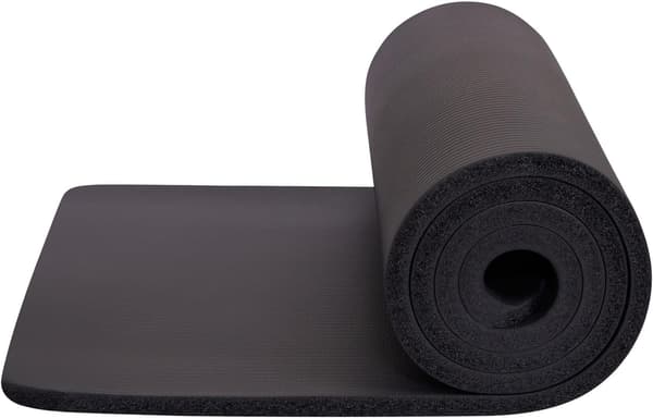 Yogamatta | Multifunktionell extra tjock skumträningsmatta | Stretching, styrketräning och terapi – Pilates, gymutrustning Grey