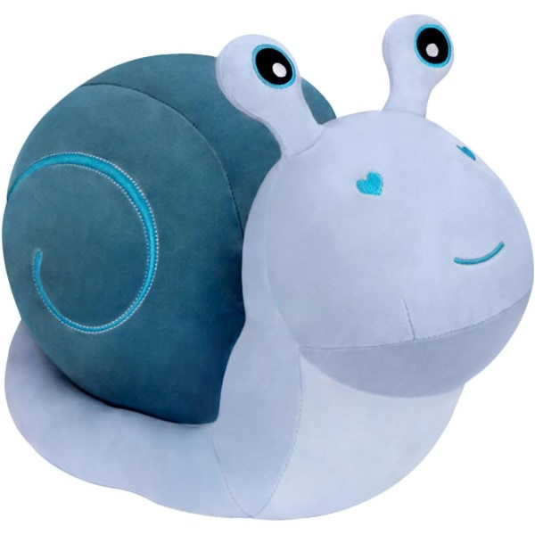 Plyschleksak Barnfödelsedagspresent Stor snigelkuddedocka Kawaii dekorleksaksdekor snigelplysch vitlinglyra fisk fylld (blå 7,8 tum)