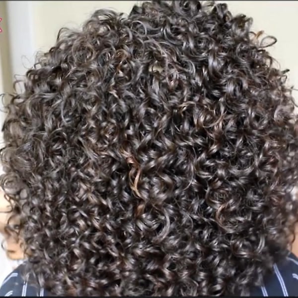 Kvinnor peruk afrikansk lite lockigt hår delat blandet farge svart hånd lockigt hår w104