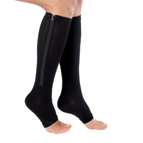 2st Zipper Socks - Zip Compression Socks Svart XXL