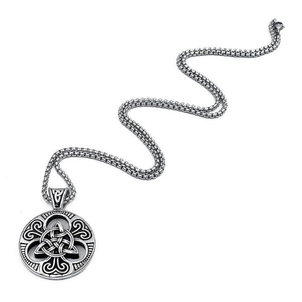 Uusi retro pohjoismainen viikinki kelttiläinen solmusymboli riipus miesten kaulakoru amuletti korut lahja A7209-Silver