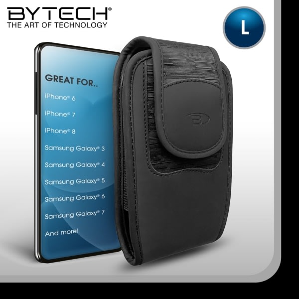 Bytech Large Vertical Universal Smartphone Hölster-deksel – Kompatibel med iPhone 6, iPhone 7, iPhone 8, Samsung Galaxy 3, Samsung Galaxy 4