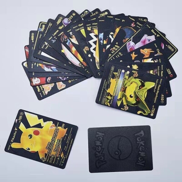 Pokémon-kort foliekort guldpaket 55 kort TCG GX Vmax GX kort Charizard julklapp till pojken Rosa och svart