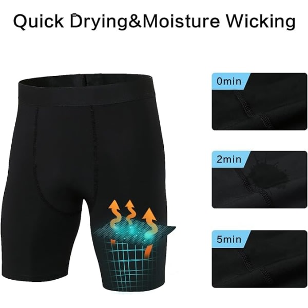 3 stk kompresjonsshorts for menn, løpesport, korte tights S zdq