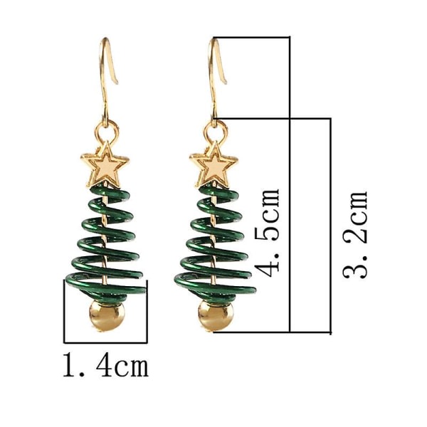 Betterlifefg-kvinnor Julhake Drop Dingle Örhänge Charm Eardrop Smycken Jul Fest
