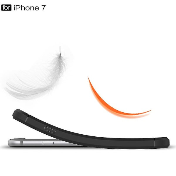 Iphone 8/7 4,7 tuuman harjattu TPU naarmuuntumaton iskunkestävä hiilikuitu suojakotelo - Tummansininen (väri Musta) null none