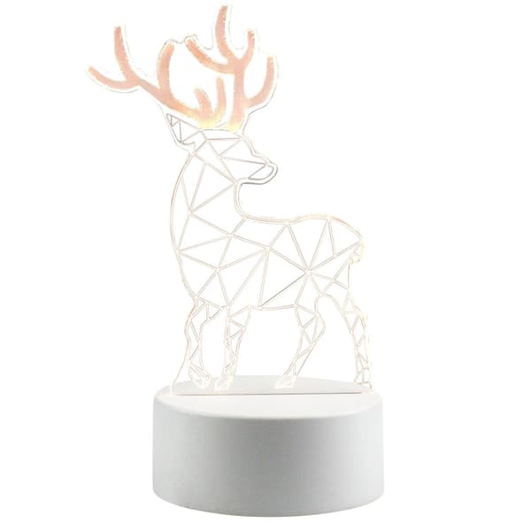 Stemningsfuld rensdyrlampe med 3D-effekt og USB-tilslutning_TF Vit white