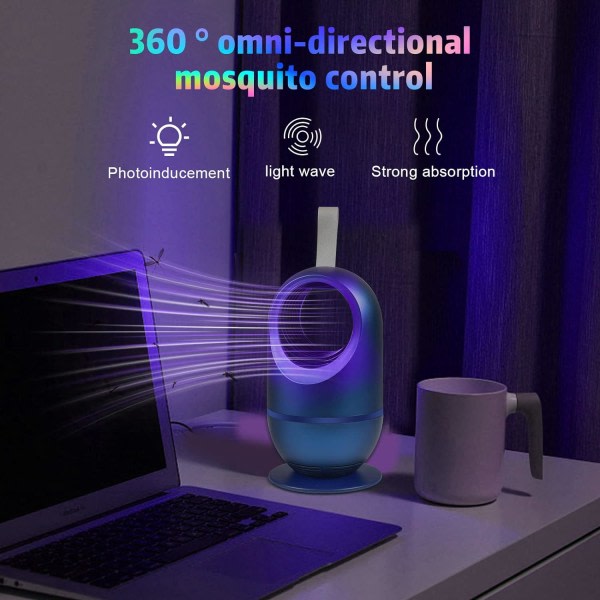 CDQ Anti-mygglampa, 360° myggdödarlampa, USB elektrisk antimygglampa, UV Elektrisk flugdödare