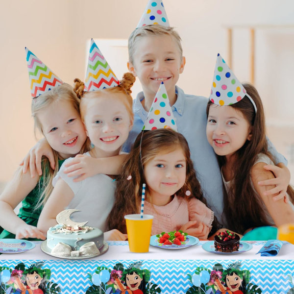 Lilo og Stitch festutstyr, inneholder 20 papirplater - 20 servietter - 1 duk for 20 gjester