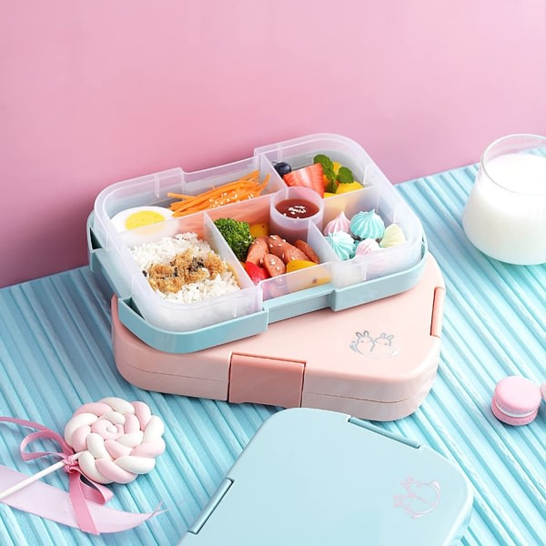 Bento-låda til barn, 6 små snackslådor, lækkersikker, bärbara