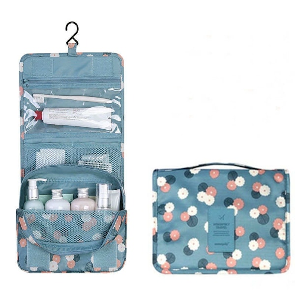Hanging Toiletry Bag / Travel Bag - Grey Flower 115