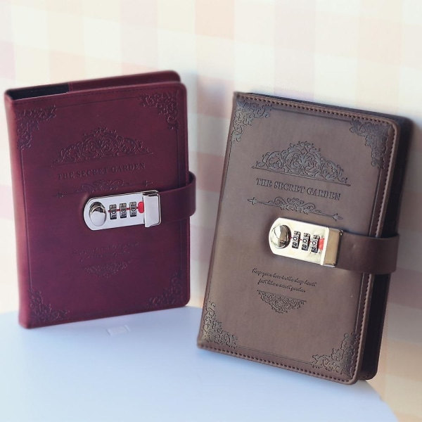 Retro Vintage Notebook Lösenord Bok Planerare, Böcker Skydd Brevpapper CDQ