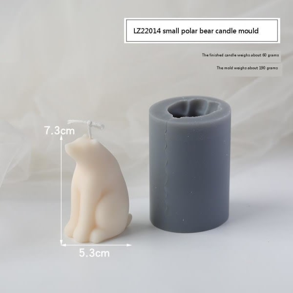 lysformar lys stearinljus DIY gjutformar i silikonform LZ22014 liten isbjörn