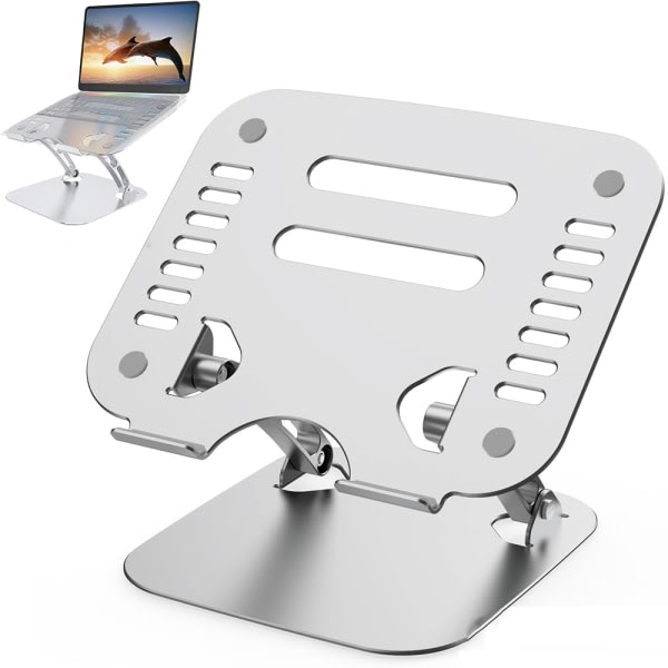 CDQ Laptopstil, Justerbart Laptopstil Skrivbord Ergonomisk aluminium Sølv