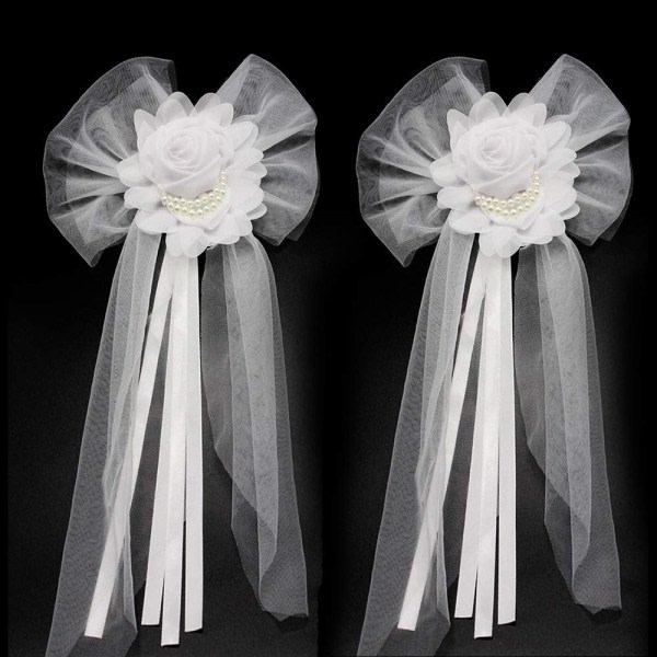 CDQ Pearl Bud Silk Ribbon Flower for bröllopsfest Større