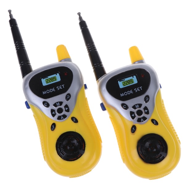 2 stk. Mini Walkie Talkie Børneradiostation Bærbar Radio Kommu Gul onesize