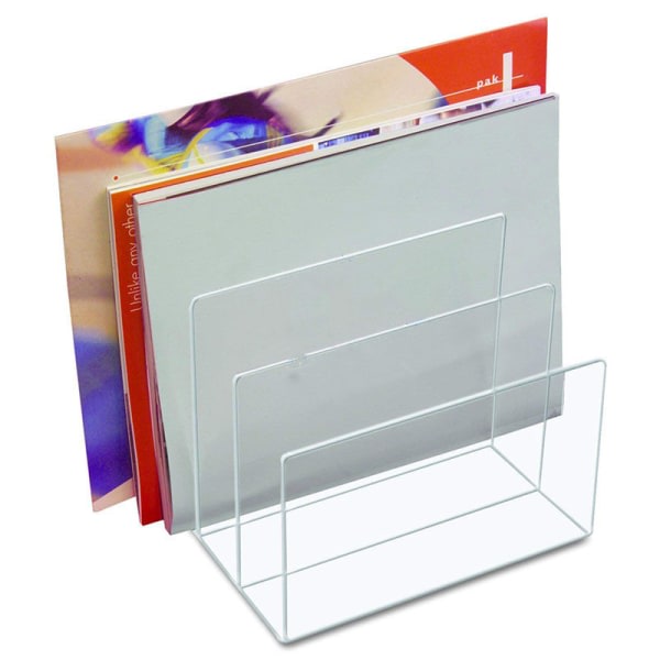 Bokställ Desktop Organizer Transparent bokhylla Pappersinformation Mapp Magasin Bok Kontorsförvaringshylla (1 stycke, PS Four Grid 23*18*18cm) CDQ