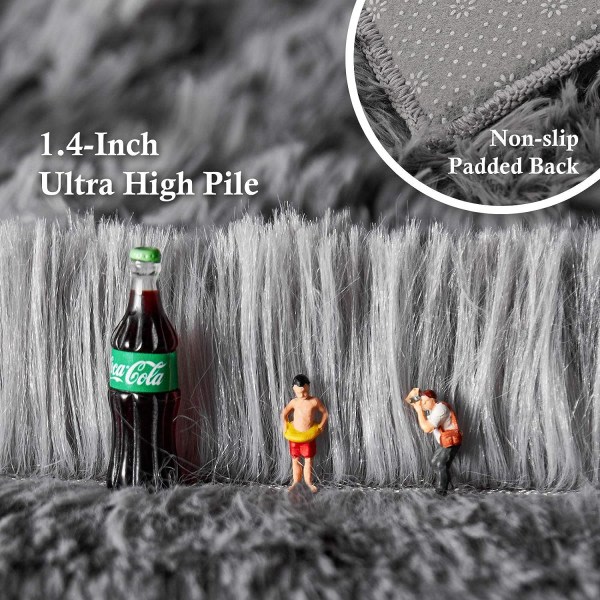 Fluffig maskintvättbar matta for innenhus Ultra Soft Shag Area Matta