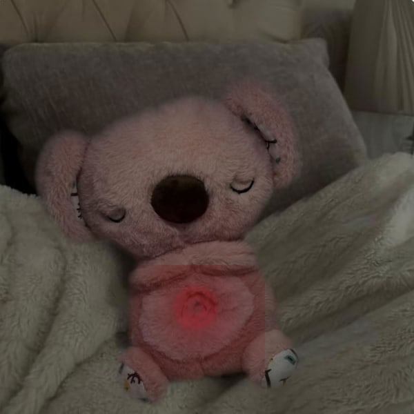 Lugnande Koalabjörn, Sovande Otter, Ångestlindrande Koala, Andningsotter, Bärbar Plyschleksak med Musik, Ljus och Rytmisk Andningsrörelse Glitter