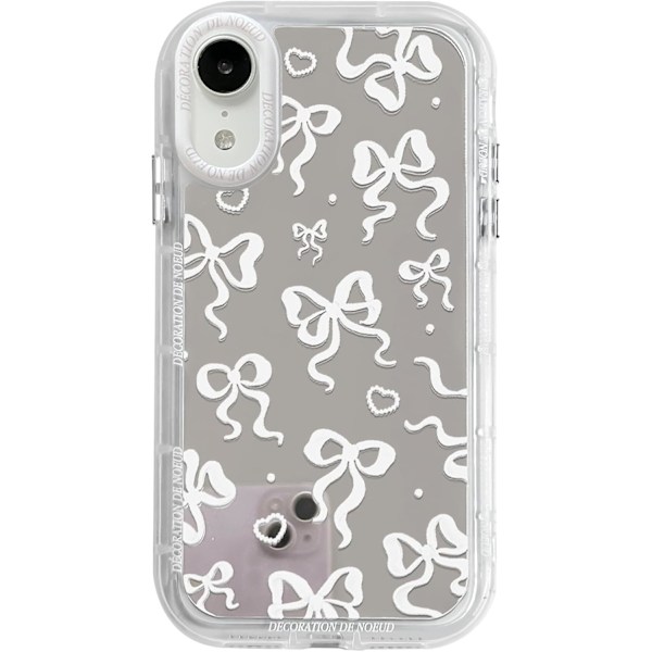 Yhteensopiva iPhone XR Kuori Söpö Peili Rusetti Rakkaus Sydän Kuvio Naisille Tytöille Nauha Design Iskunkestävä Suojaava Puhelin iPhone XR