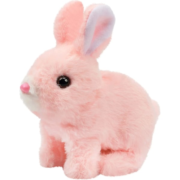 Elektronisk Plyschkaninleksak, Påskhare Interaktiv Leksak, Lekfull Kanin Hoppar Runt, Gör Ljud, Viftar Med Öronen pink