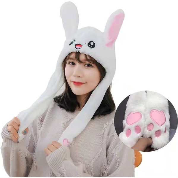 rolig hoppande kanin plysch mössa för kvinnor tjejer, kan användas som roliga påsk/halloween/jul hatt presentatör CDQ