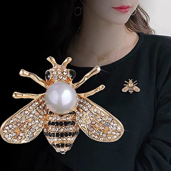 CDQ Tjejer Kläder Accessoarer Little Bee Rhinestone Brosch (Guld) 1 Styck